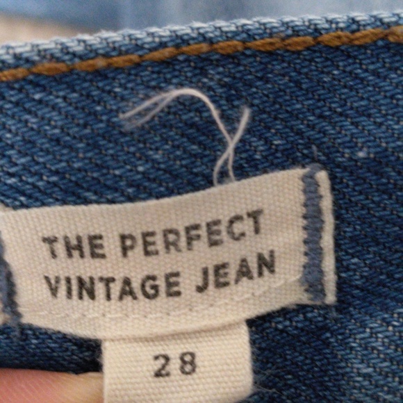 Madewell Size 28 The Perfect Vintage Jean Distressed Ripped Knee Blue Denim - Picture 4 of 15